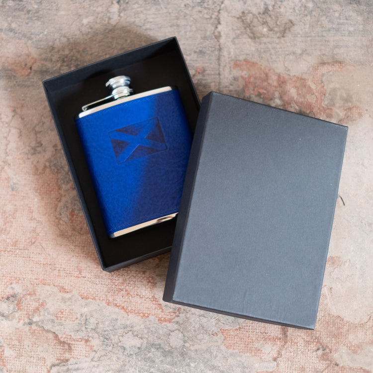 Saltire Leather Hip Flask