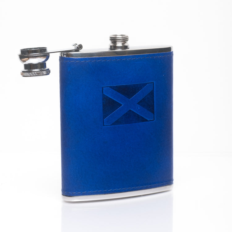 Saltire Leather Hip Flask