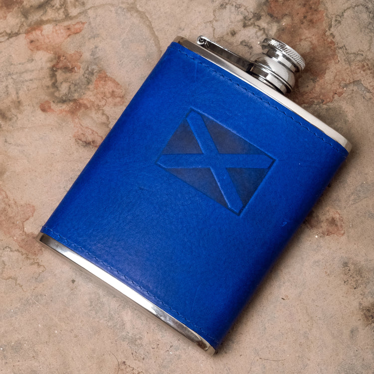 Saltire Leather Hip Flask